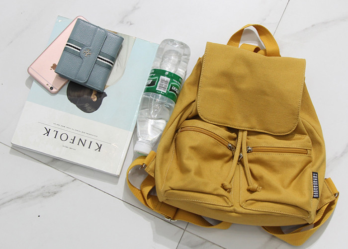 Korean Style Fashion Cotton Canvas Daypack School Sports Backpacks For Girls Boys