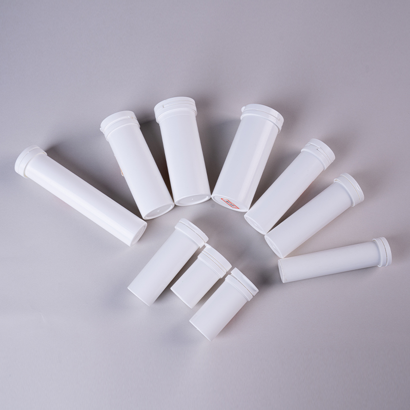 Product PP Plastic Effervescent Tablet Tube with Desiccant Cover and Customize Logo