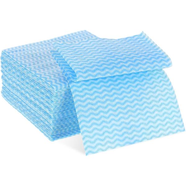 30-80gsm Disposable Cleaning Cloth Heavy Duty Non-Woven Fabric Kitchen Washing Cloth Multi-Use Absorbent Dish Towels Blue Cleaning Rags