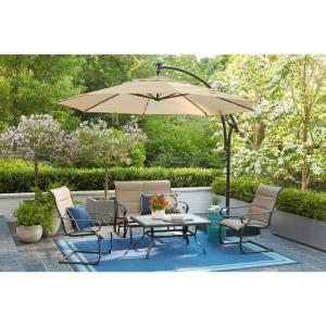 China Outdoor Furniture AJUNION 11ft Waterproof Cantilever Umbrella with Solar Power LED wholesale