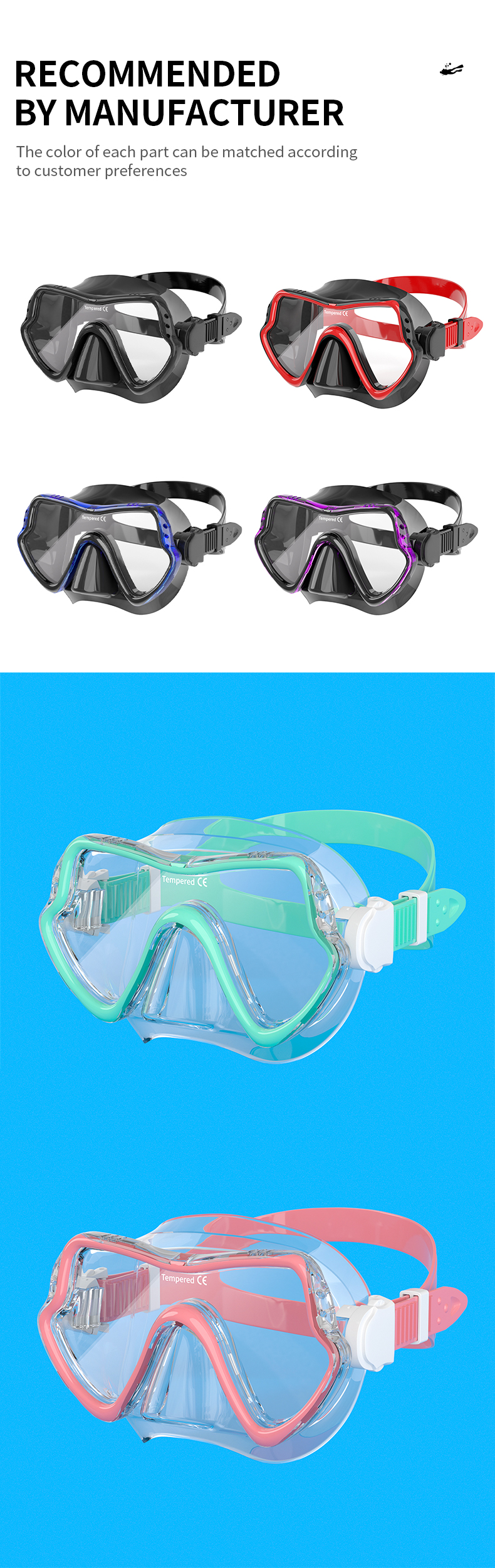 Nearsighted Single Lens Scuba Diving Mask Goggles For Glasses