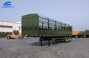 China Heavy Duty Fence 3 Axle Semi Trailer , Semi Tractor Trailer With Sidewall And Grills wholesale