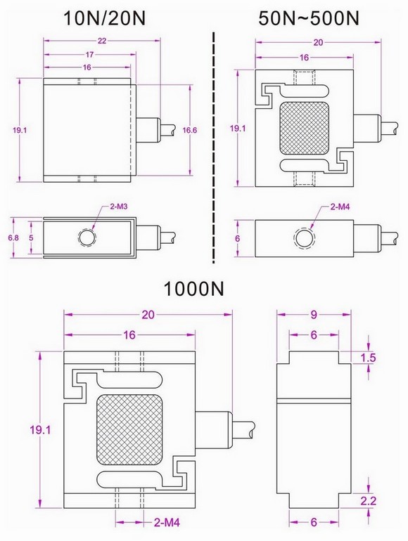 tension compression sensor 200N