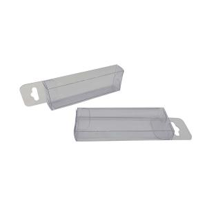 China Foil Stamping 7cm Length Clear Blister Box with hanging hole wholesale