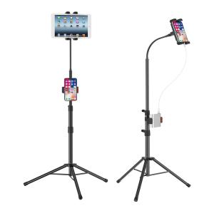 China Adjustable Long Gooseneck Phone Holder 64.96 Inch Tripod Tablet Stand wholesale