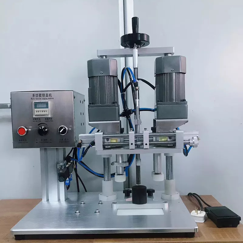 Pneumatic Automatic Screw Capping Machine For Glass Plastic Bottle