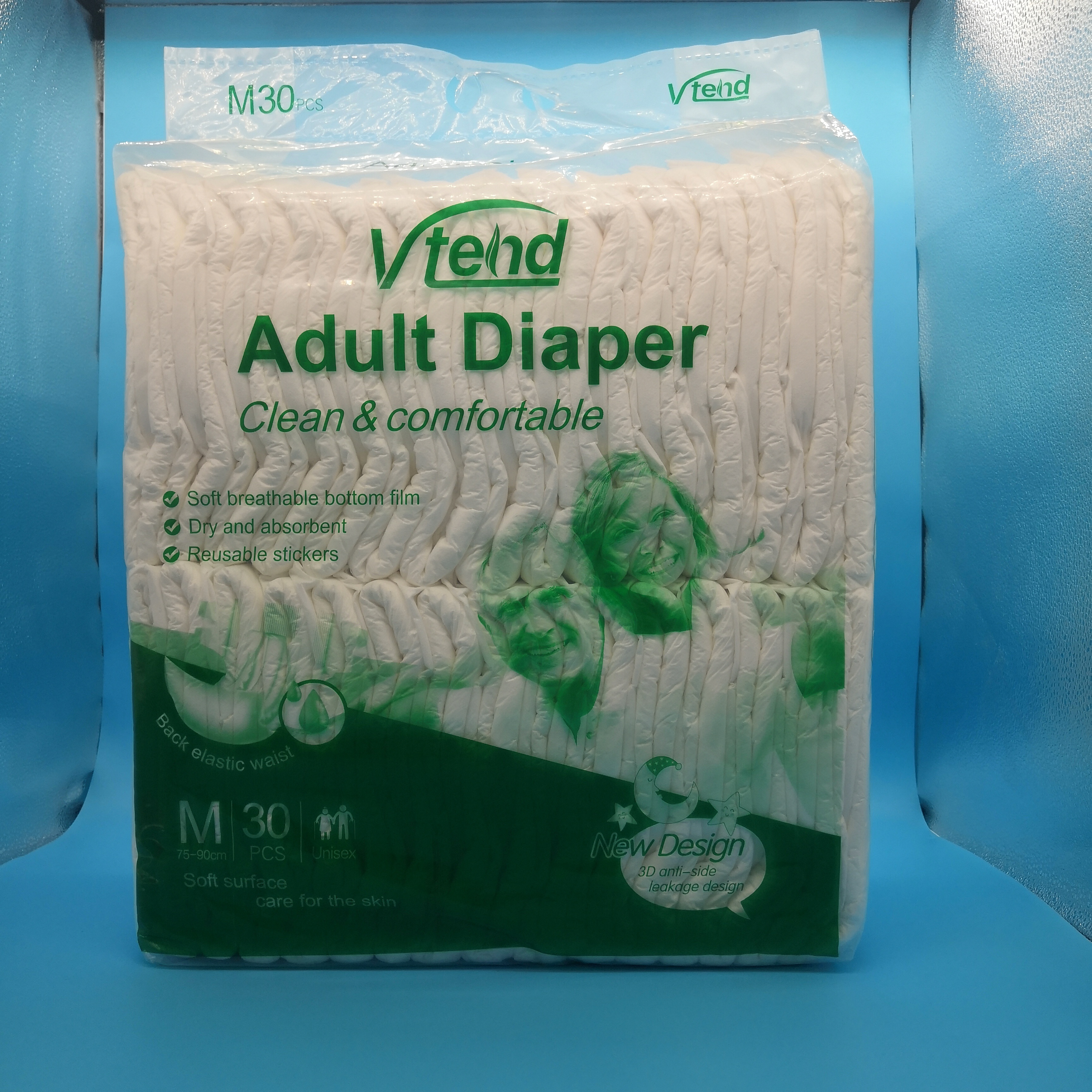 Ultra Thick Super Soft Senior Adult Diapers/Nappies with Magic Type Waist Stickers