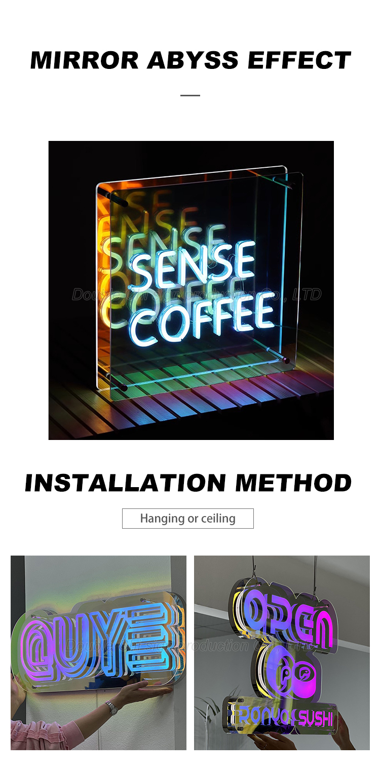 Mini Luminous Character 3D Billboards Infinity Mirror LED Letters with Wireless Channel
