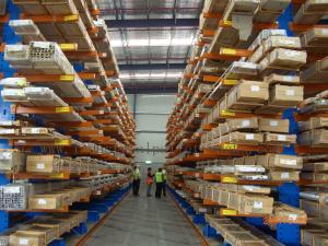 China Irregular Pipe Cargo Stock Cantilever Shelving Heavy / Light Module wholesale