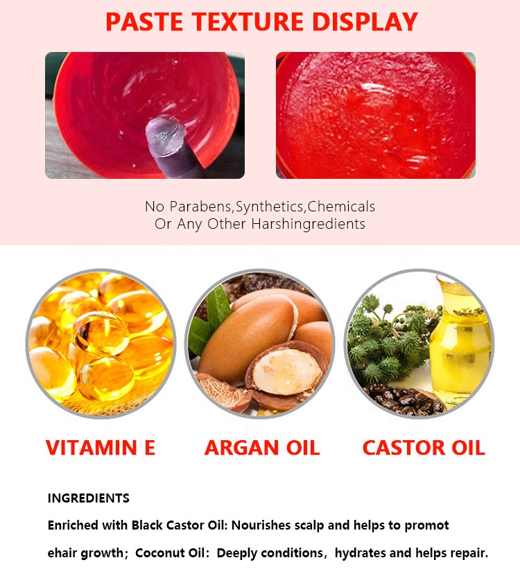 Customize Multi-Color Conditioning Gel for 4C Hair Private Label Salon Size Red Gel