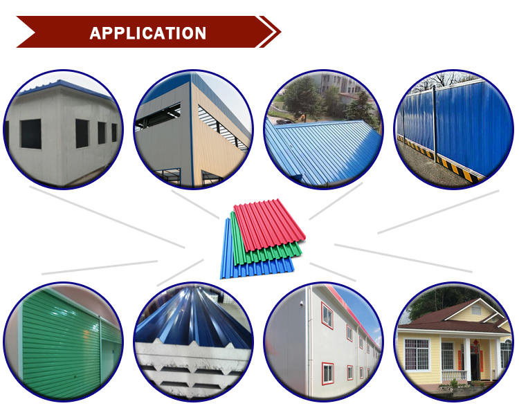 Cutting Service 0.1mm 0.2mm 0.3mm Dx52d PPGI Corrugated Steel Roof Panel with Dry Processing