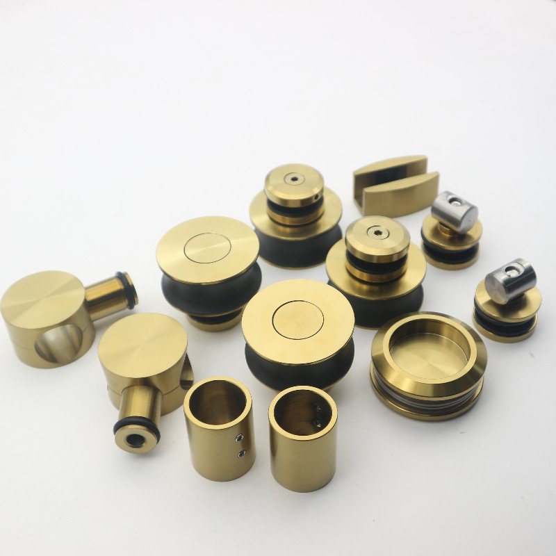 High Hardness and Durable Sliding Door Accessory for Single Glass Door in Polish Gold