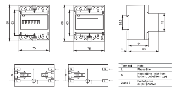 High Quality Gomelong Single Phase Din Rail Type Modbus Rs485 Wireless Smart Energy Meter