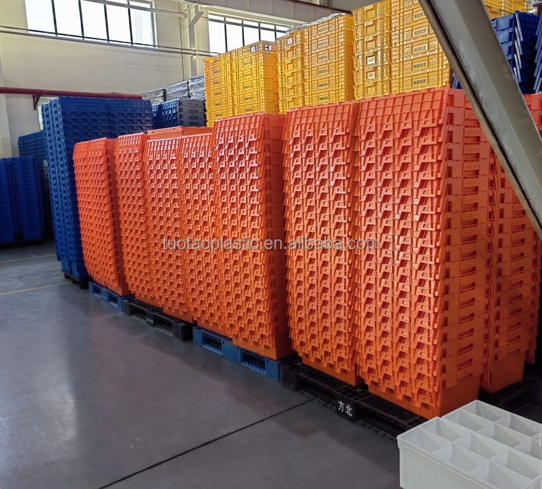 Customized Logo Rectangular Plastic Crate Box For Storage And Transportation no Foldable