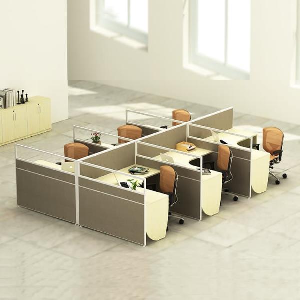 30mm Office Workstation Desks Grey Color 4 Cubicle Workstation