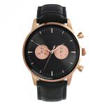Custom Stainless Steel Chronograph Watch 40x11mm Crocodile Leather Watch