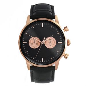 China Custom Stainless Steel Chronograph Watch 40x11mm Crocodile Leather Watch wholesale