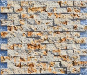 China Golden Yellow Marble Mosaic,Natural Marble Wall Mosaic,Marble Stone Mosaic,Yellow Mosaic Wall Tiles on sale
