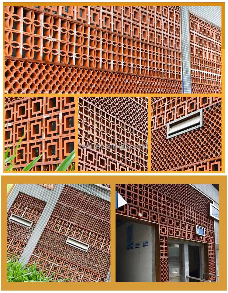 Common Size 240*120*60mm Handmade Clay Fire Bricks Ventilation Tiles Heat Insulation up to 800°C for Garden Panel Facade