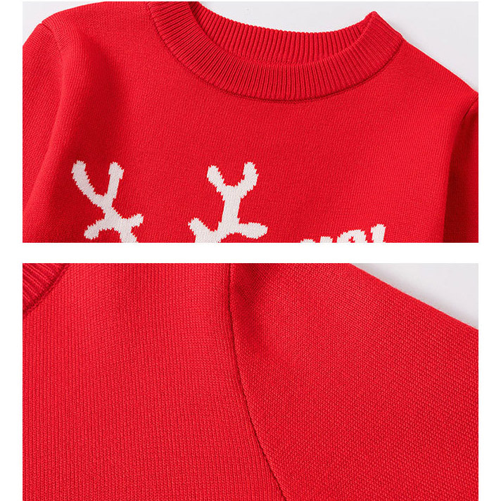 Wholesale Custom Winter Children's Pullovers Elk Snowflake ugly Christmas Sweater For Kids baby Christmas clothes