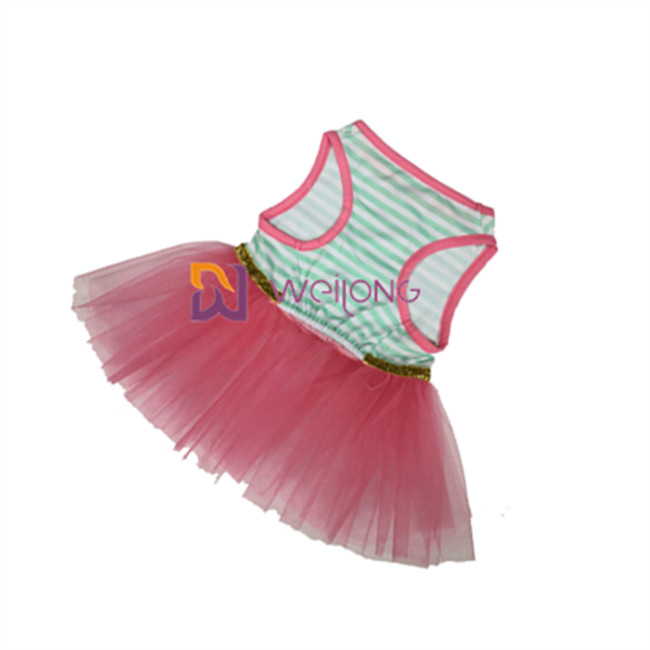 Good Elasticity Double Skirt Easter Pet Dress Bow CVC Jersey 180G Female Dog Dress