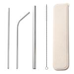 OEM Water Bottle Accessories Metal Smoothie Straws And Cleaning Brushs