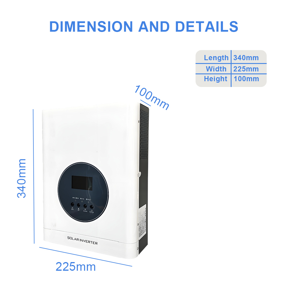 2.4Kw Mppt 24V Dc to 110V 220V Ac Mppt 3Kva Wifi Ups Hybrid Solar Power Inverter