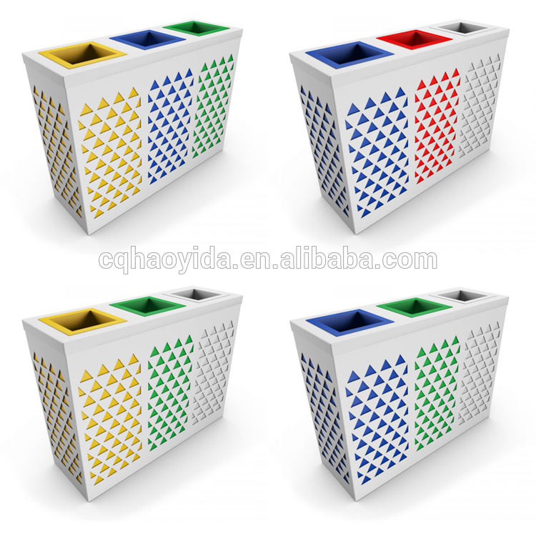Multicolored 24L Galvanized Steel Garbage Can