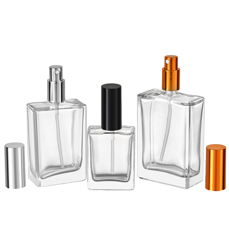 15ml 30ml 50ml 100ml Customized Logo Refillable Empty Black Perfume Bottle with Box Glass Body Alu Sprayer