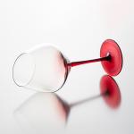 Electroplated Slanted Red Tinted Wine Glasses 19 Ounces Lead Free 550ml Hand