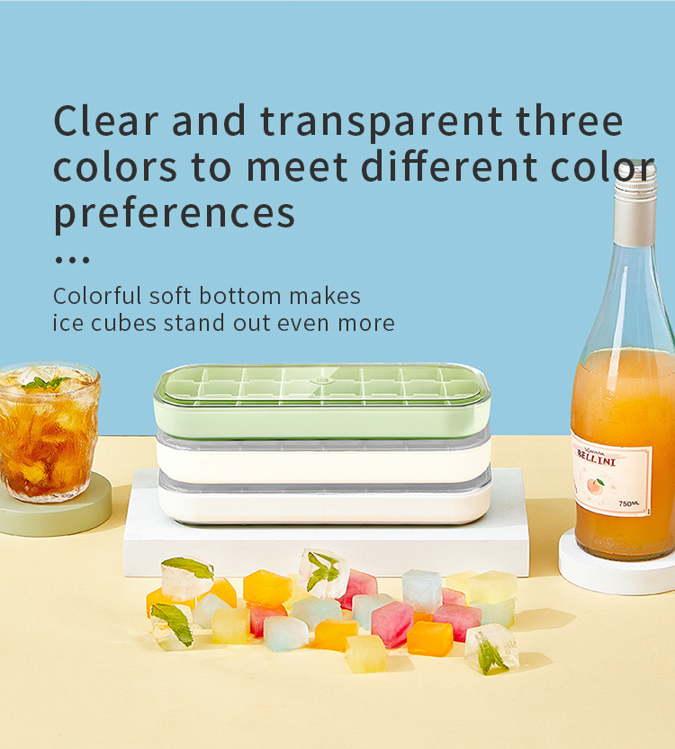 Plastic Soft Sole Refrigerator Ice Cube Maker Tray Small Square Ice Cube Tray