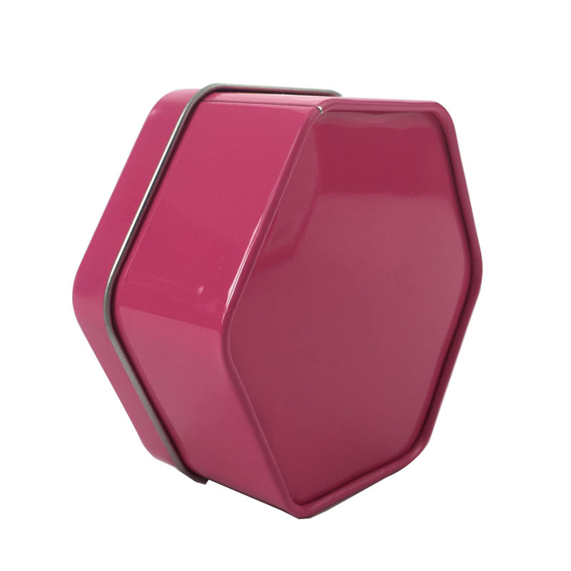 Recycled Food Tins for Cookies Customized Tin Boxes for Sale Hexagonal Metal Tin Containers