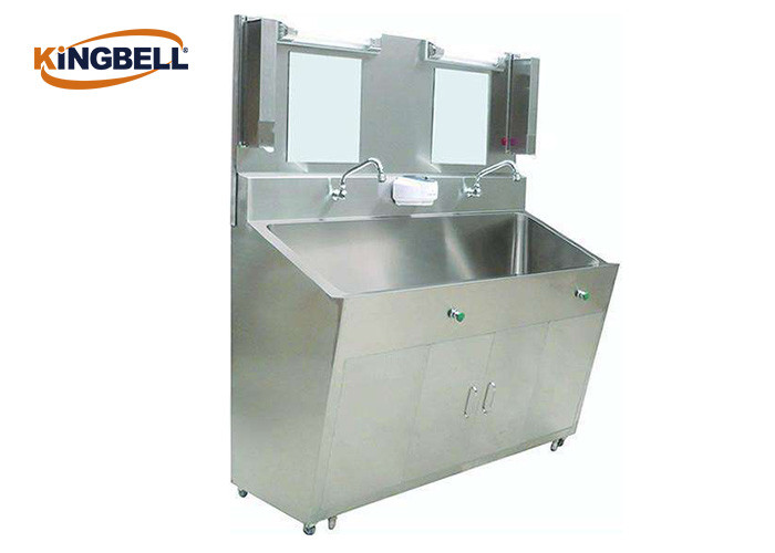 Three Person Mirror Hand Sink , Ss Hand Sink Soap Dispenser Medical
