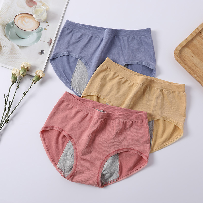 High Cut Women Cotton Panties Plain Dyed Multi Color Seamless