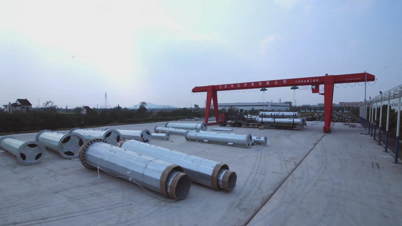 Oem / Odm Multi Side Steel Tubular Pole 3.5mm Thickness Galvanised Steel Pole