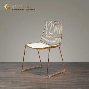 China ODM Golden Metal Slat Ultra Modern Dining Chairs wholesale