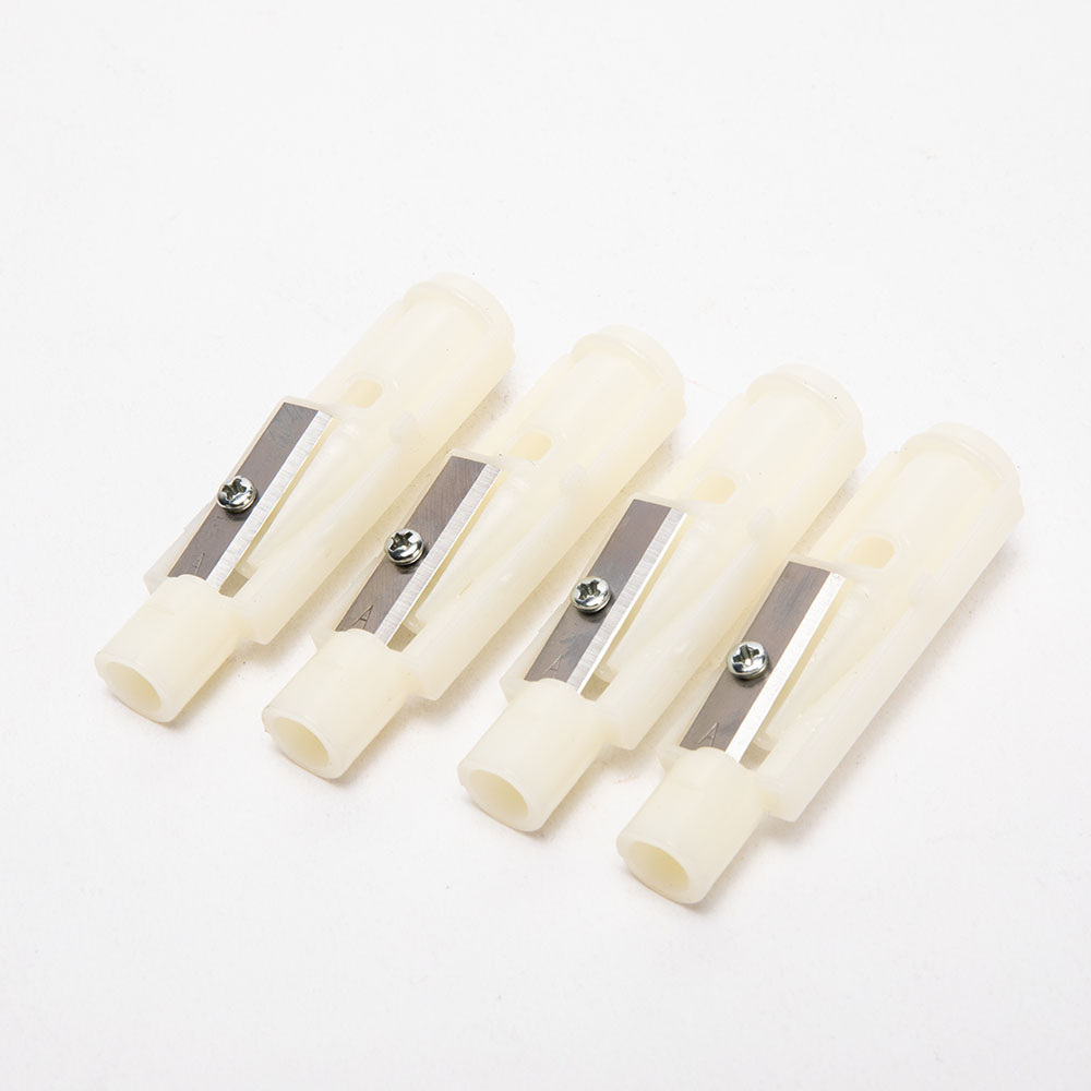 White Single Hole Manual Pencil Sharpener Kid Safe