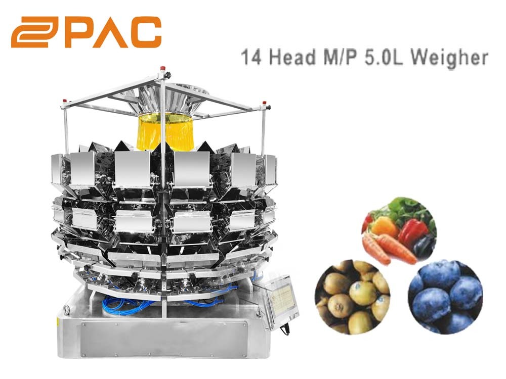 SUS316 / SUS304 Body 0.8L Hopper 10/14 head Multi Head Weigher Pet Food Snack weighing machine