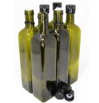 Hot Stamping Clear Round Dark Green Glass Bottle 250ml 500ml for Cooking Olive