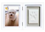 Dog / Cat Pet Memorial Picture Frame , Clay Paw Print Memorial Picture Frame