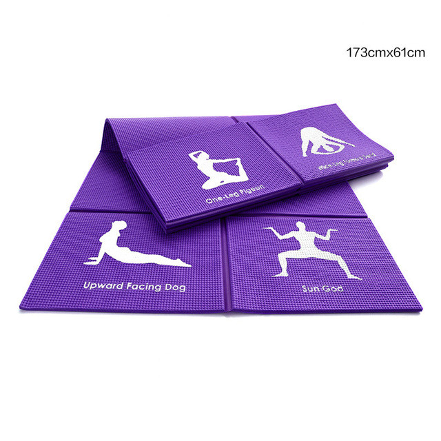 Portable Foldable Gym PVC Material 8mm Non Slip Yoga Mat For Exercise Bodybuilding