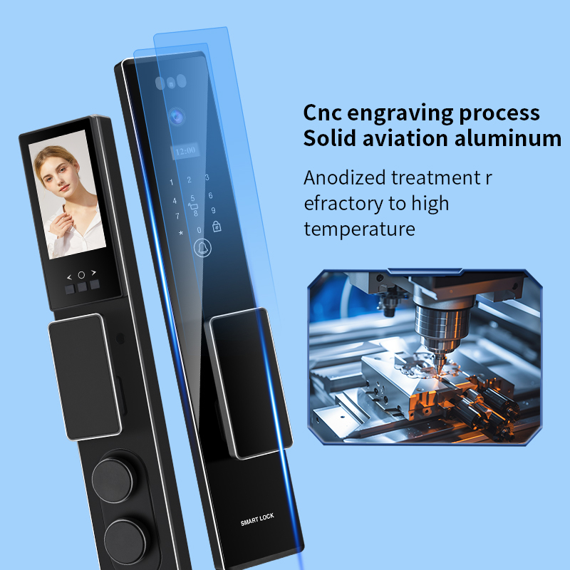 Qleung S555Max Face ID Video Intercom Fingerprint Recognition Card Key Code Tuya App Remote Control Smart Door Lock