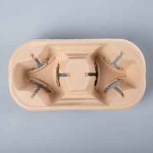 China 2 Cups paper Biodegradable Bagasse Coffee Cup Holder wholesale