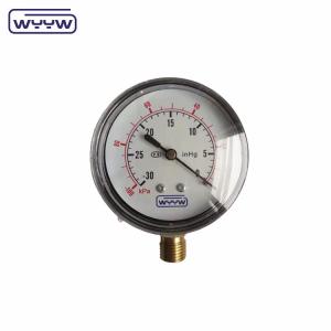 China 100 kpa SS304 Capsule Pressure Gauge 63mm 100kpa Bottom Mount wholesale
