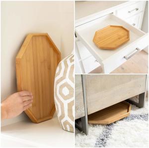 China Wood Bamboo 13&quot; X 10.5&quot; Tray Sofa Table Clamp On Design wholesale