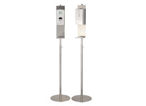 China Touch Free Sanitizer Dispenser Stand , Stainless Steel Hand Disinfection Dispenser Floor Stand wholesale