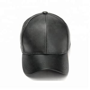 China Color Blank Pu Leather 6 Panel Baseball Cap For Women Unconstructed Style wholesale