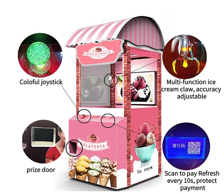 Hardware Material Refrigerated Vending Machine / Ice Cream Claw Machine