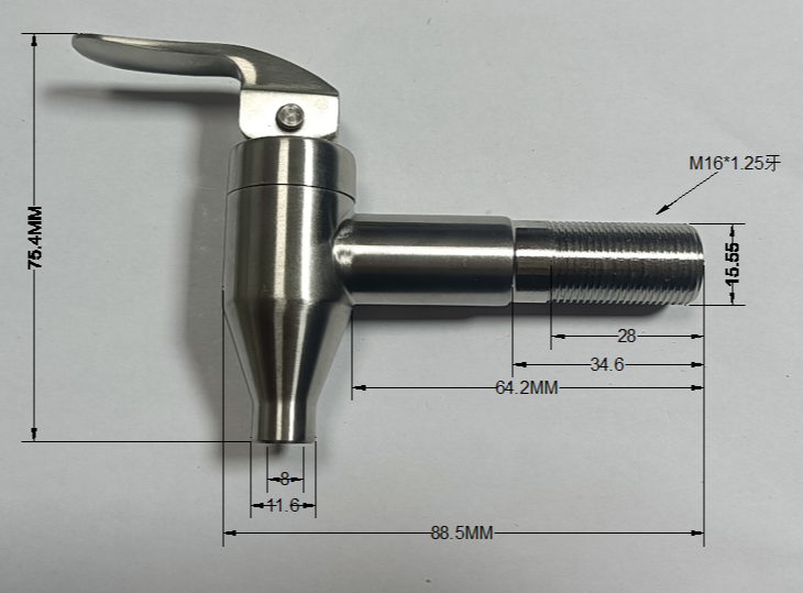 Stainless Steel Valve Core Modern Drink Dispenser Spigot for Single Hole Deck Mounted