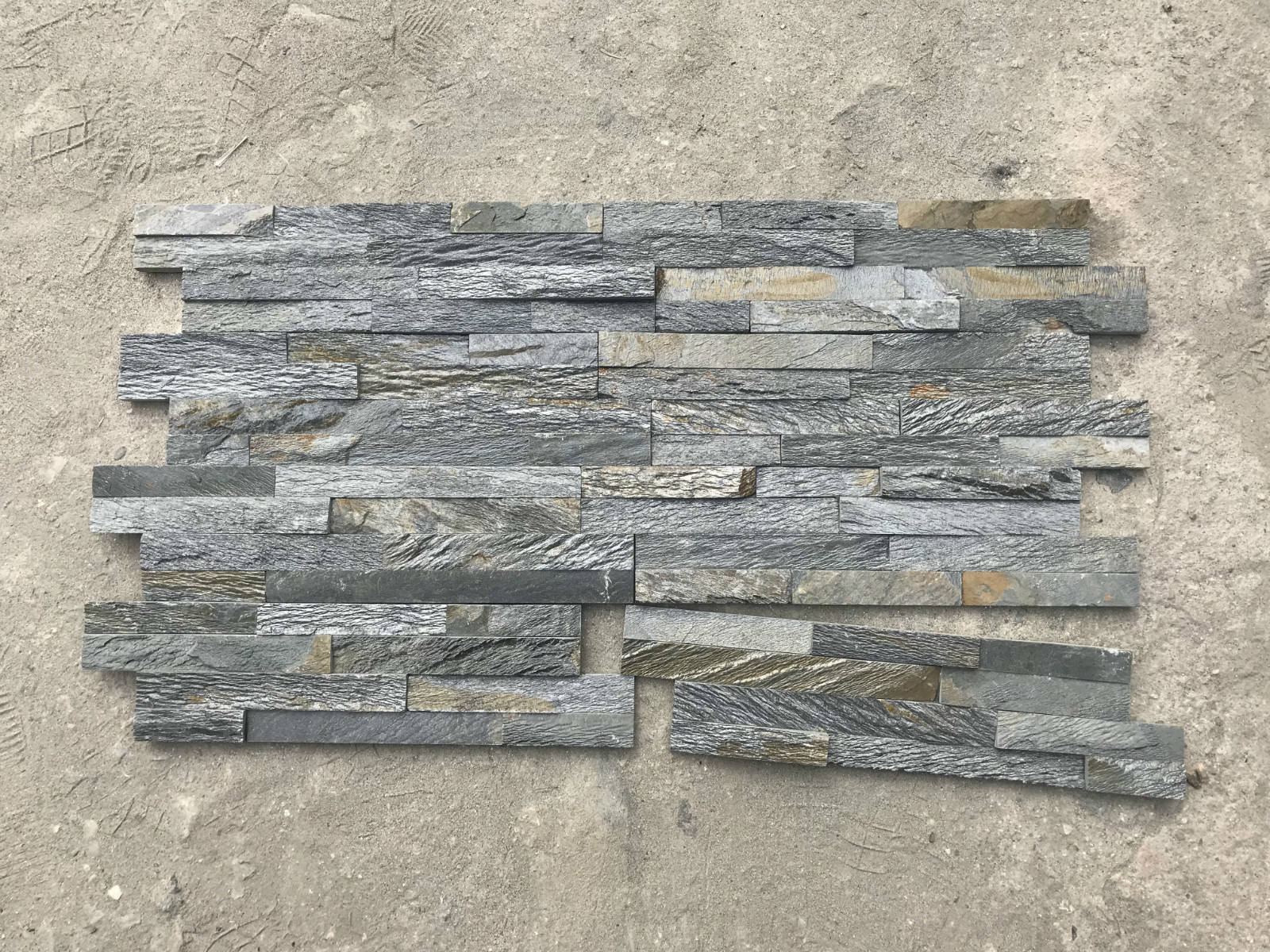600x450mm Green Water Wave Quartzite Stone Veneer